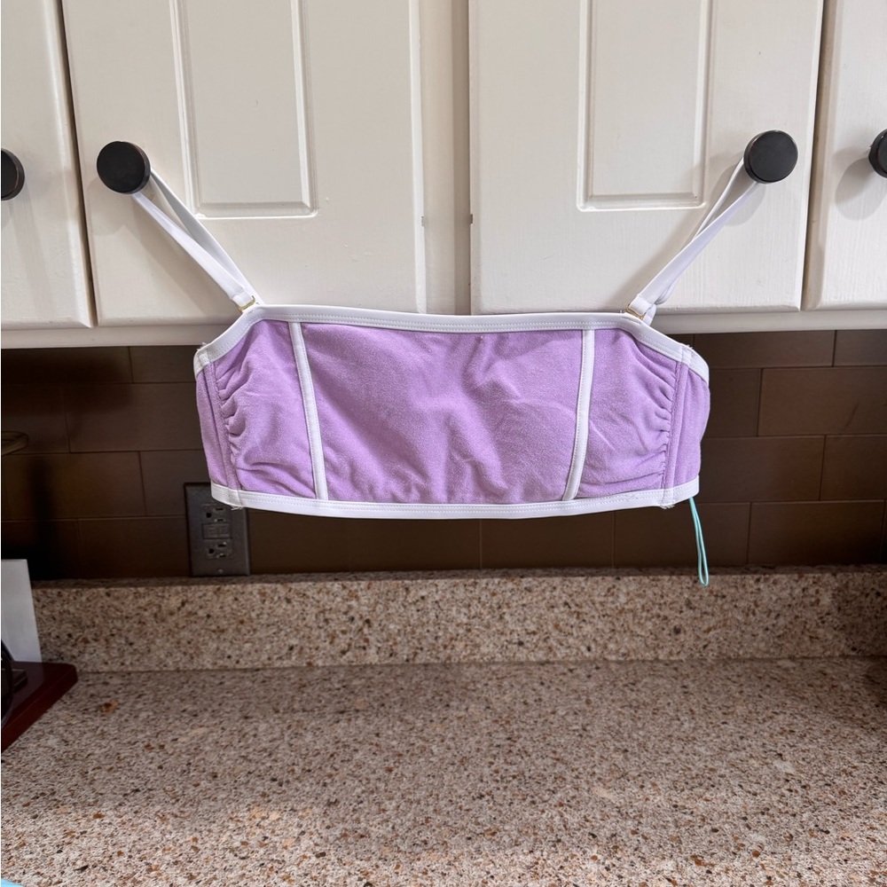 Kona Sol Lilac Bandeau Bikini Top with Mint Accents